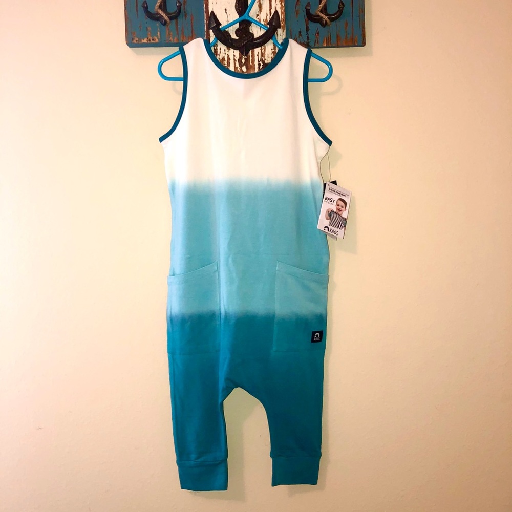Rags To Raches Blue dlip dye romper